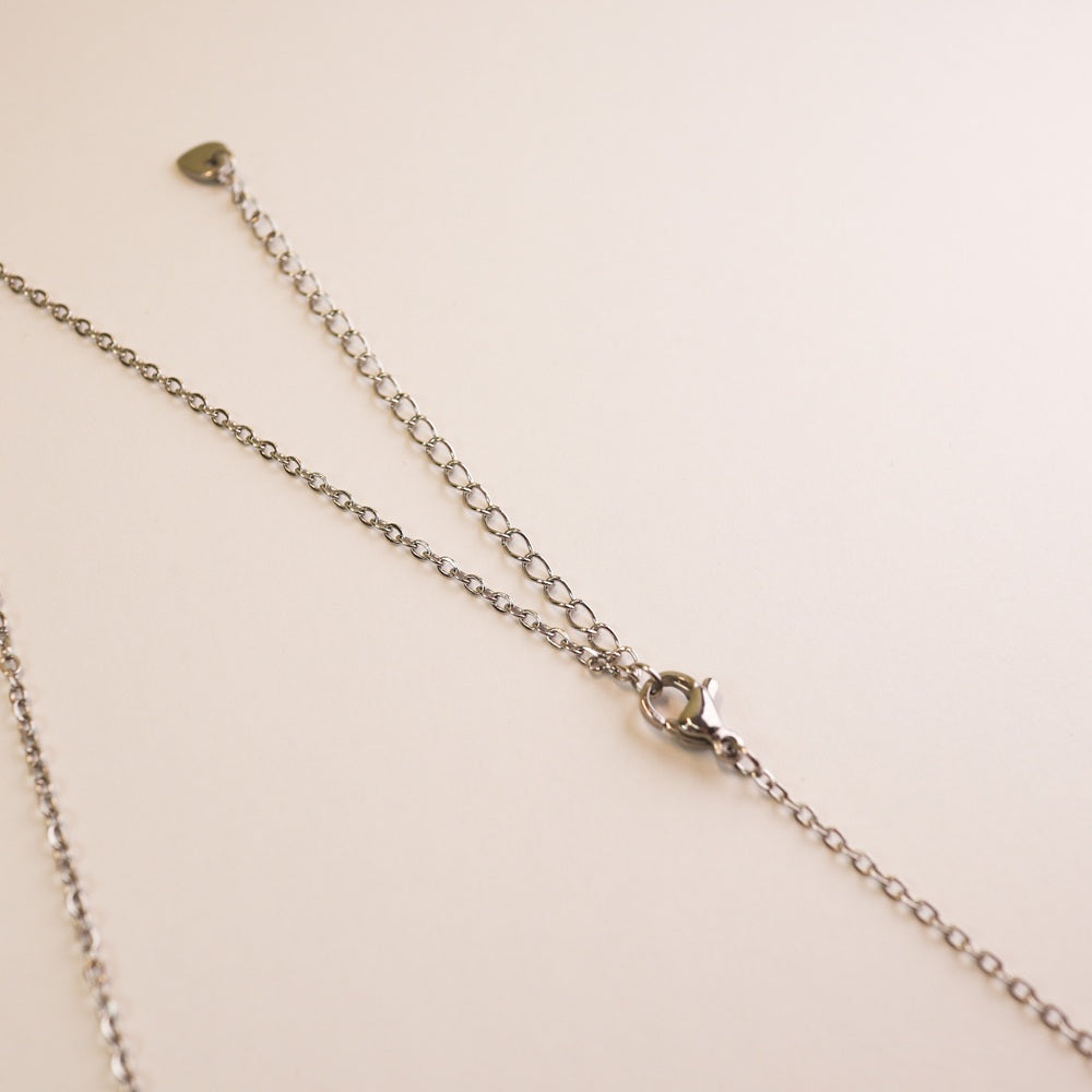 Pink Tulip Charm Necklace - Gold / Silver