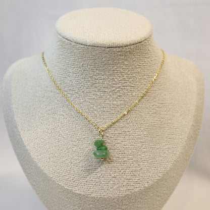 Necklace with stacked gemstone pendant