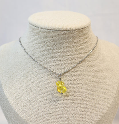 Necklace with stacked gemstone pendant