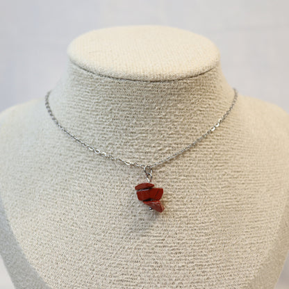 Necklace with stacked gemstone pendant