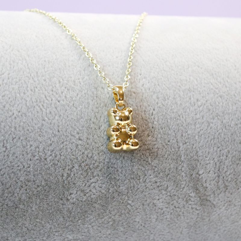Gold Bear Necklace Pendant