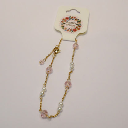 Golden Shell Pearl & Crystal Bracelet