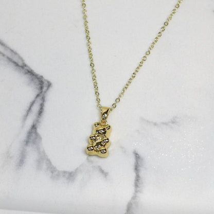 Gold Bear Necklace Pendant